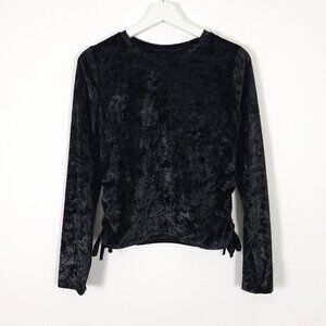 Art Class Black Crushed Velvet Top